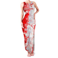 Switzerland Flag Family Matching Tank Maxi Dress and Hawaiian Shirt with Camo Red White Sportswear with Swiss Cross Shield - Wonder Print Shop