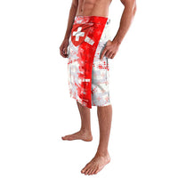 Switzerland Flag Lavalava with Camo Red White Sportswear with Swiss Cross Shield - Wonder Print Shop