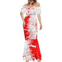 Switzerland Flag Mermaid Dress with Camo Red White Sportswear with Swiss Cross Shield - Wonder Print Shop
