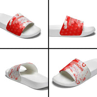 Switzerland Flag Slide Sandals with Camo Red White Sportswear with Swiss Cross Shield - Wonder Print Shop
