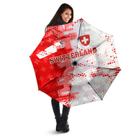 Switzerland Flag Umbrella with Camo Red White Sportswear with Swiss Cross Shield - Wonder Print Shop