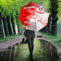 Switzerland Flag Umbrella with Camo Red White Sportswear with Swiss Cross Shield - Wonder Print Shop