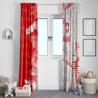Switzerland Flag Window Curtain with Camo Red White Sportswear with Swiss Cross Shield - Wonder Print Shop