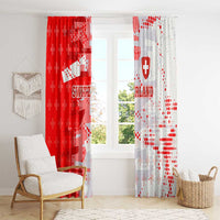 Switzerland Flag Window Curtain with Camo Red White Sportswear with Swiss Cross Shield - Wonder Print Shop