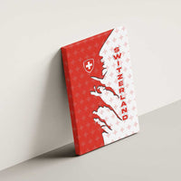 Switzerland Map Scratch Claw Swiss Flag Canvas Wall Art with Vertical Text - Wonder Print Shop