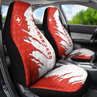 Switzerland Map Scratch Claw Swiss Flag Car Seat Cover with Vertical Text - Wonder Print Shop