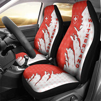 Switzerland Map Scratch Claw Swiss Flag Car Seat Cover with Vertical Text - Wonder Print Shop