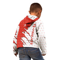 Switzerland Map Scratch Claw Swiss Flag Kid Hoodie with Vertical Text - Wonder Print Shop