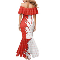 Switzerland Map Scratch Claw Swiss Flag Mermaid Dress with Vertical Text - Wonder Print Shop