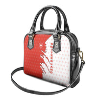 Switzerland Map Scratch Claw Swiss Flag Shoulder Handbag with Vertical Text - Wonder Print Shop
