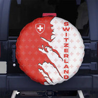 Switzerland Map Scratch Claw Swiss Flag Spare Tire Cover with Vertical Text - Wonder Print Shop