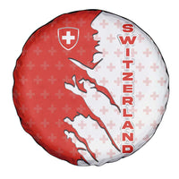 Switzerland Map Scratch Claw Swiss Flag Spare Tire Cover with Vertical Text - Wonder Print Shop