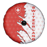 Switzerland Map Scratch Claw Swiss Flag Spare Tire Cover with Vertical Text - Wonder Print Shop