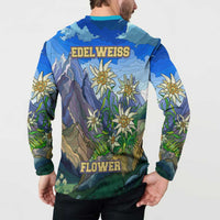 Edelweiss Flower Switzerland Mountain Button Sweatshirt - Wonder Print Shop