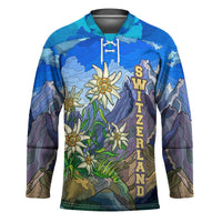 Edelweiss Flower Switzerland Mountain Hockey Jersey - Wonder Print Shop