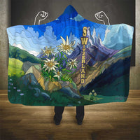 Edelweiss Flower Switzerland Mountain Hooded Blanket - Wonder Print Shop