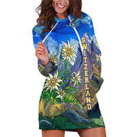 Edelweiss Flower Switzerland Mountain Hoodie Dress - Wonder Print Shop