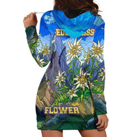 Edelweiss Flower Switzerland Mountain Hoodie Dress - Wonder Print Shop