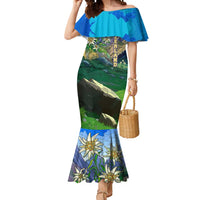 Edelweiss Flower Switzerland Mountain Mermaid Dress - Wonder Print Shop