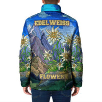 Edelweiss Flower Switzerland Mountain Padded Jacket - Wonder Print Shop