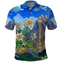 Edelweiss Flower Switzerland Mountain Polo Shirt - Wonder Print Shop