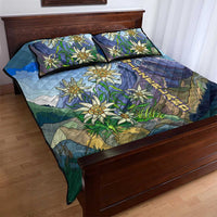 Edelweiss Flower Switzerland Mountain Quilt Bed Set - Wonder Print Shop