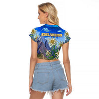 Edelweiss Flower Switzerland Mountain Raglan Cropped T Shirt - Wonder Print Shop