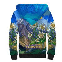 Edelweiss Flower Switzerland Mountain Sherpa Hoodie - Wonder Print Shop