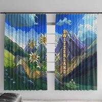 Edelweiss Flower Switzerland Mountain Window Curtain - Wonder Print Shop