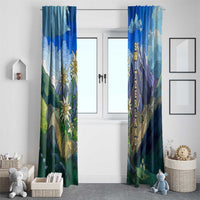 Edelweiss Flower Switzerland Mountain Window Curtain - Wonder Print Shop