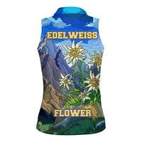 Edelweiss Flower Switzerland Mountain Women Sleeveless Polo Shirt - Wonder Print Shop