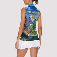 Edelweiss Flower Switzerland Mountain Women Sleeveless Polo Shirt - Wonder Print Shop