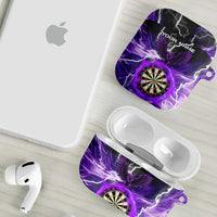Personalized Purple Lightning Darts Board AirPods Case with Owl Graphic - Wonder Print Shop