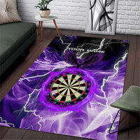 Personalized Purple Lightning Darts Board Area Rug with Owl Graphic - Wonder Print Shop
