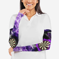 Personalized Purple Lightning Darts Board Arm Sleeves with Owl Graphic - Wonder Print Shop