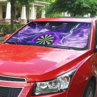 Personalized Purple Lightning Darts Board Auto Sun Shade with Owl Graphic - Wonder Print Shop
