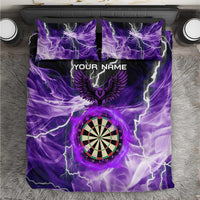 Personalized Purple Lightning Darts Board Bedding Set with Owl Graphic - Wonder Print Shop