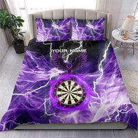Personalized Purple Lightning Darts Board Bedding Set with Owl Graphic - Wonder Print Shop