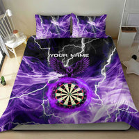Personalized Purple Lightning Darts Board Bedding Set with Owl Graphic - Wonder Print Shop