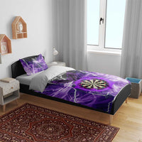 Personalized Purple Lightning Darts Board Bedding Set with Owl Graphic - Wonder Print Shop