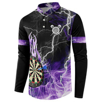 Personalized Purple Lightning Darts Board Button Sweatshirt with Owl Graphic - Wonder Print Shop