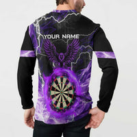 Personalized Purple Lightning Darts Board Button Sweatshirt with Owl Graphic - Wonder Print Shop