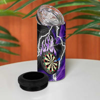 Personalized Purple Lightning Darts Board 4 in 1 Can Cooler Tumbler with Owl Graphic - Wonder Print Shop