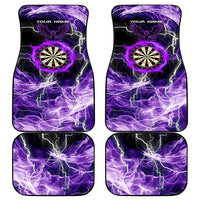 Personalized Purple Lightning Darts Board Car Mats with Owl Graphic - Wonder Print Shop