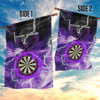 Personalized Purple Lightning Darts Board Garden Flag with Owl Graphic - Wonder Print Shop