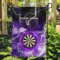 Personalized Purple Lightning Darts Board Garden Flag with Owl Graphic - Wonder Print Shop