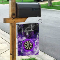 Personalized Purple Lightning Darts Board Garden Flag with Owl Graphic - Wonder Print Shop