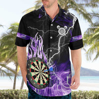 Personalized Purple Lightning Darts Board Hawaiian Shirt with Owl Graphic - Wonder Print Shop