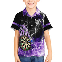 Personalized Purple Lightning Darts Board Hawaiian Shirt with Owl Graphic - Wonder Print Shop