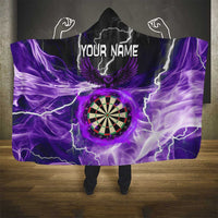 Personalized Purple Lightning Darts Board Hooded Blanket with Owl Graphic - Wonder Print Shop